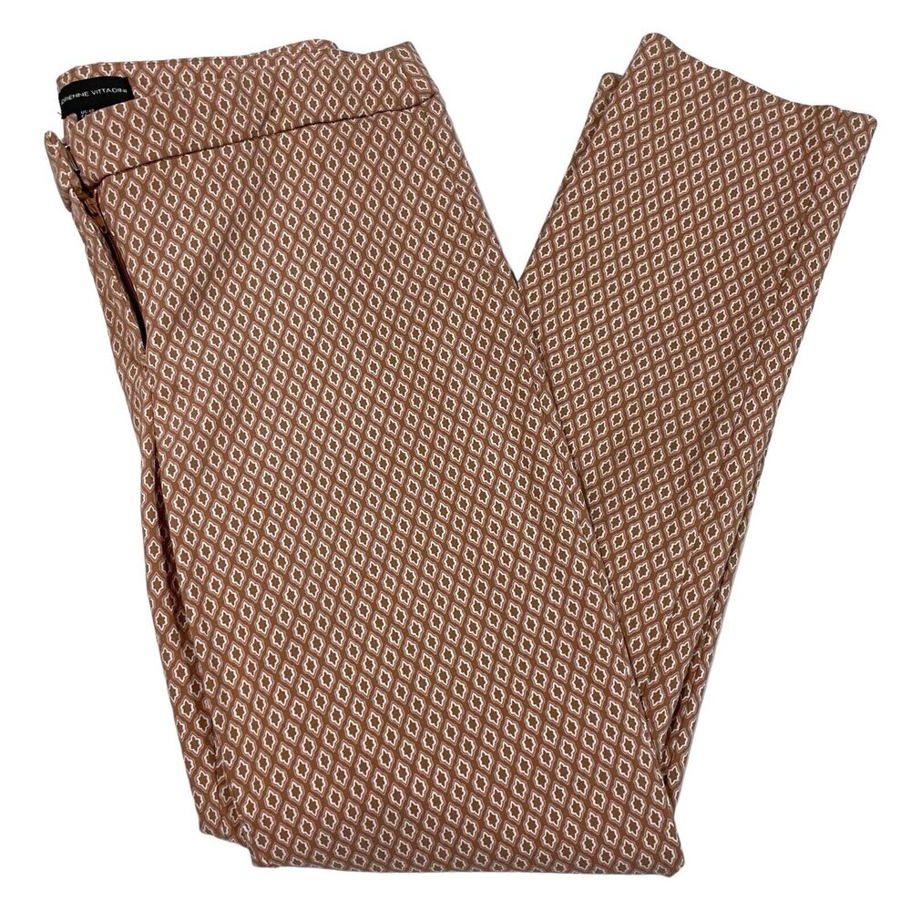 Adrienne Vittadini Pants Womens 12 Straight Leg Casual careerwear office print